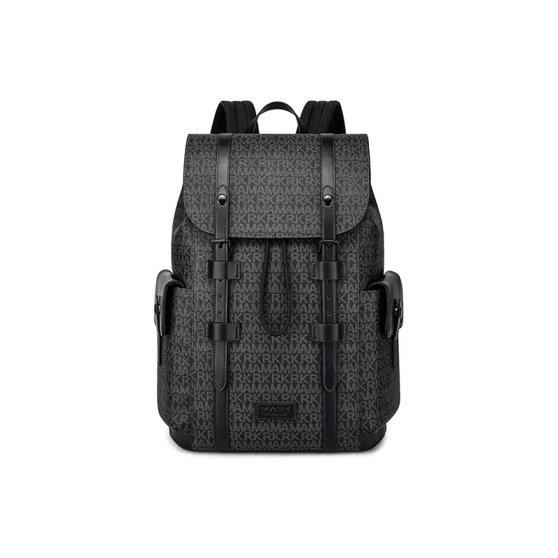 FAIRWHALE PVC Backpack Men's Graphite Gray/Dusty Blue/Withered Yellow Brown-0