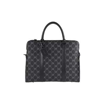 COOGI Synthetic Leather Laptop Bag Handbag Crossbody Bag Large Size Unisex Black Gray