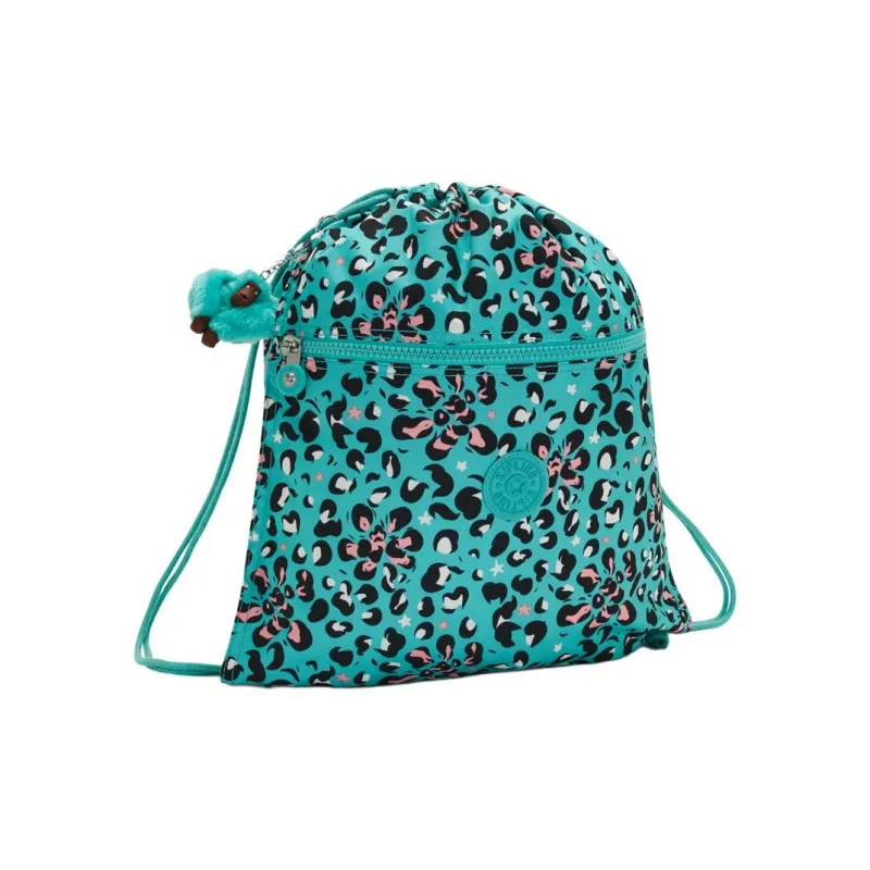 Kipling Polyester Backpack Medium Size Women's Leopard Print Flower-1