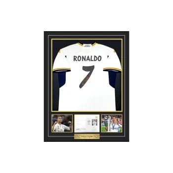Three For Cristiano Ronaldo Signed Jersey Real Madrid 23 24 Season With EM Official Certificate Framed