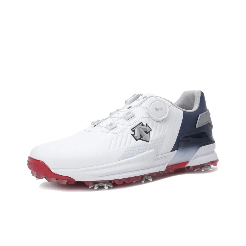 DESCENTE SWINGER BOA Slip Resistant Low Top Golf Shoes Men's White Blue-1