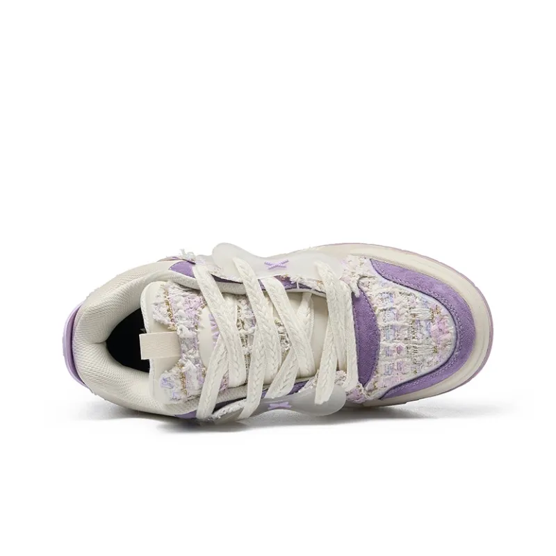 TOFAVE Low Top Skateboard Shoes Women's Light Purple Chanel Inspired-2