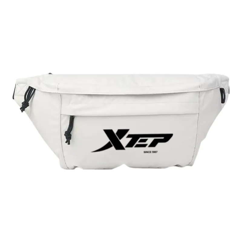 XTEP Polyester Crossbody Bag Large Size Unisex Starlight White/Graphite Black-0