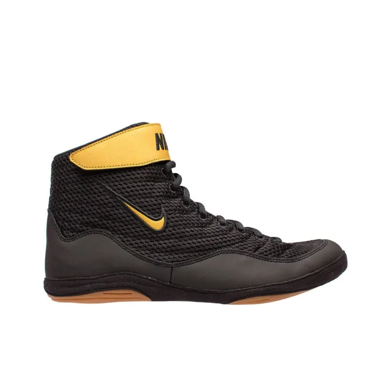 Nike Inflict Anti-Slip Wear-Resistant High-Top Casual Running Shoes Men's Black Yellow-1