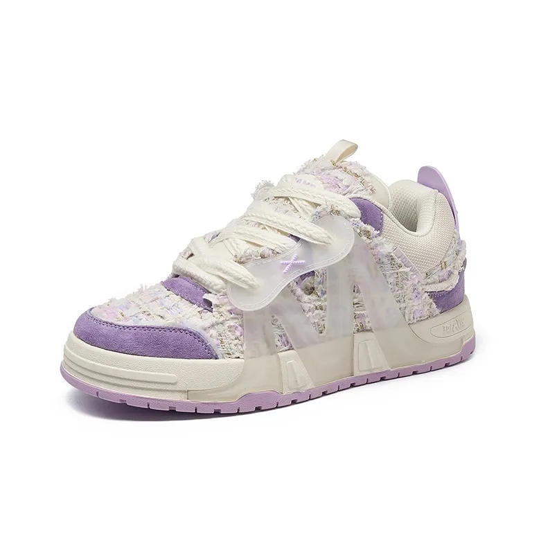 TOFAVE Low Top Skateboard Shoes Women's Light Purple Chanel Inspired-3