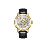 Gold Case White Dial Leather Strap