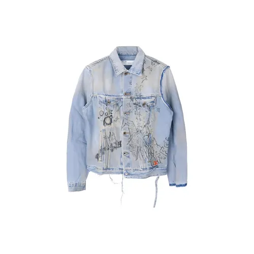 OFF-WHITE Distressed Denim Jacket 