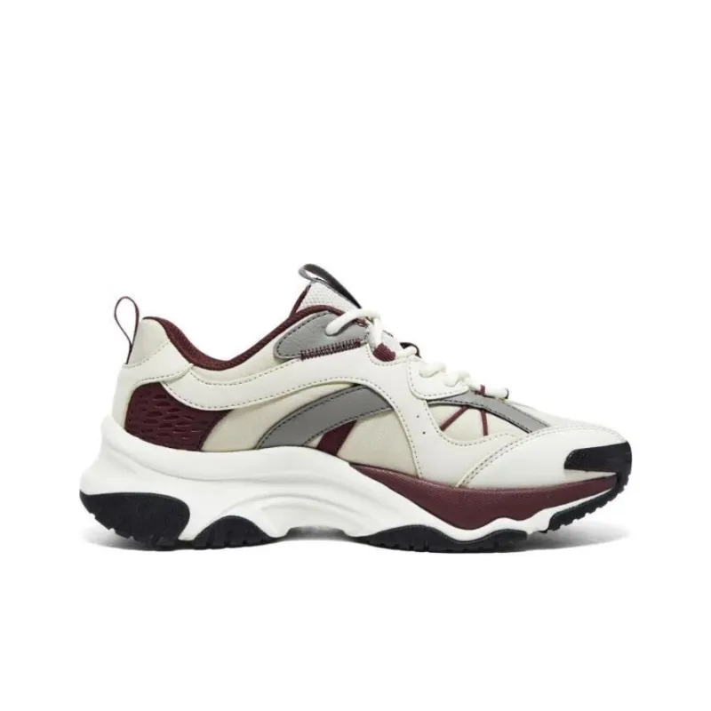 Skechers Street Moonhiker Anti Slip Wear Resistant Breathable Height Increasing Low Top Casual Shoes Women's Beige Red-1