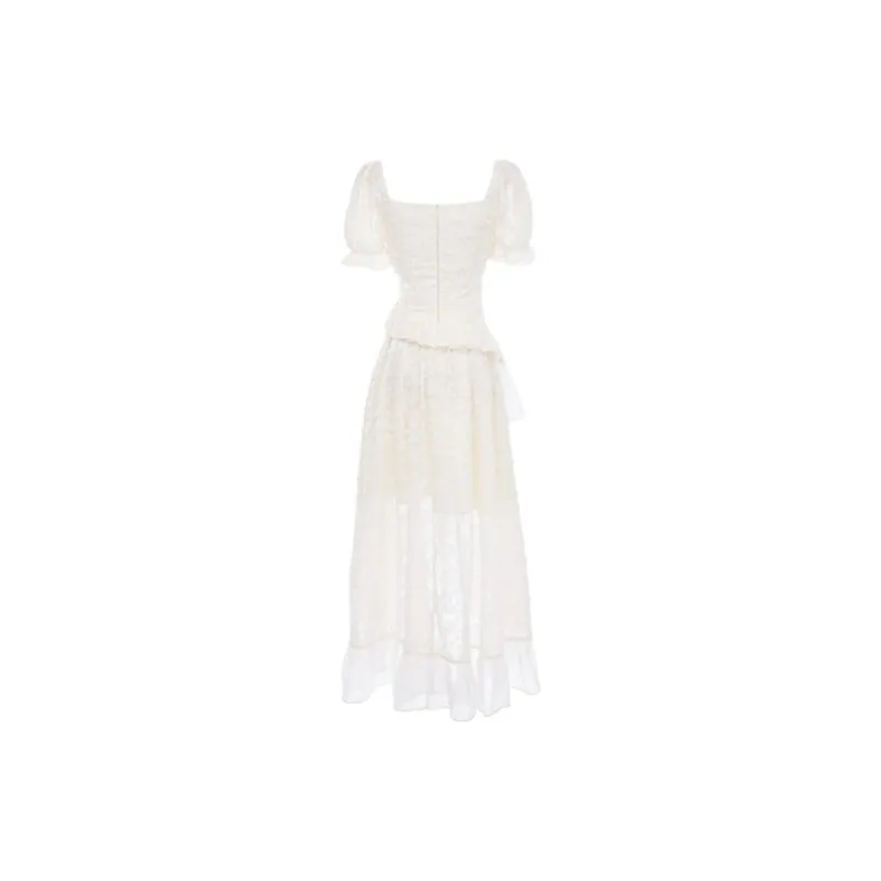 Pa33word Short Sleeved Dress Style Women's Apricot Single Item-4