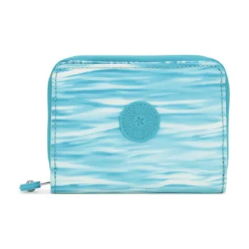 Kipling Recycled Polyester Wallet Medium Size Women's Aqua Blue