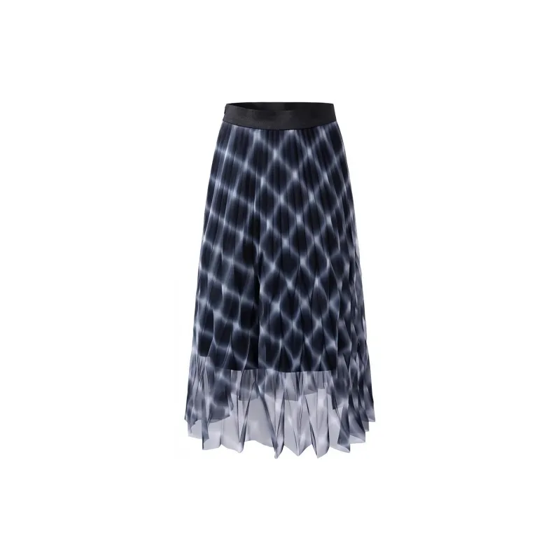 JZ. ANNAKRO Casual Long Skirts Women's Floral Dark Blue-1