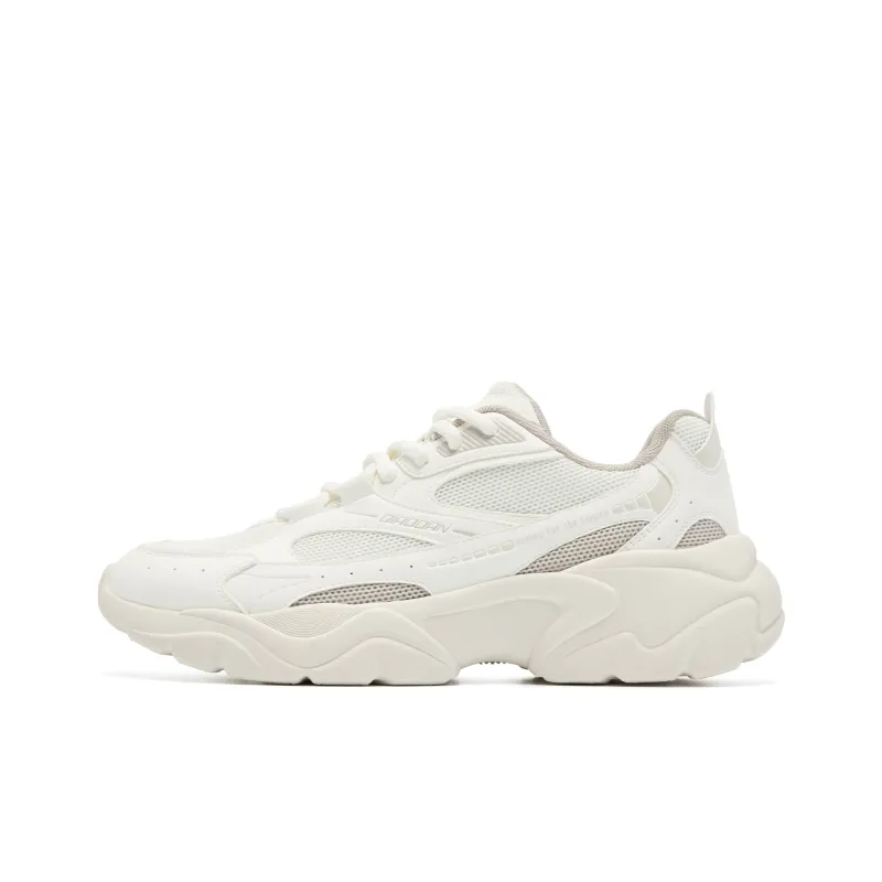 QIAODAN Height Increasing Wear Resistant Lightweight Slip Resistant Low Top Casual Shoes Men's Ivory Float Stone Color-0