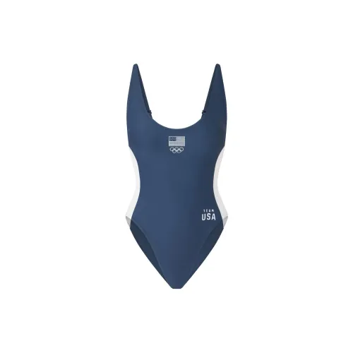 Skims USA Olympic Team Co-branded One-Piece Swimsuits Women's Navy/Marine Blue