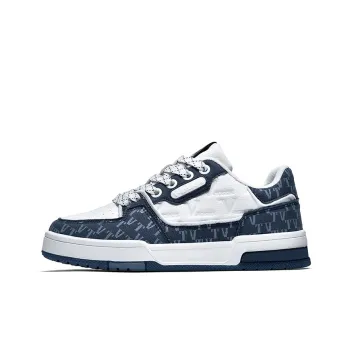 V-TOXSEIE Mid-Top Sports Skateboard Shoes Unisex White Blue