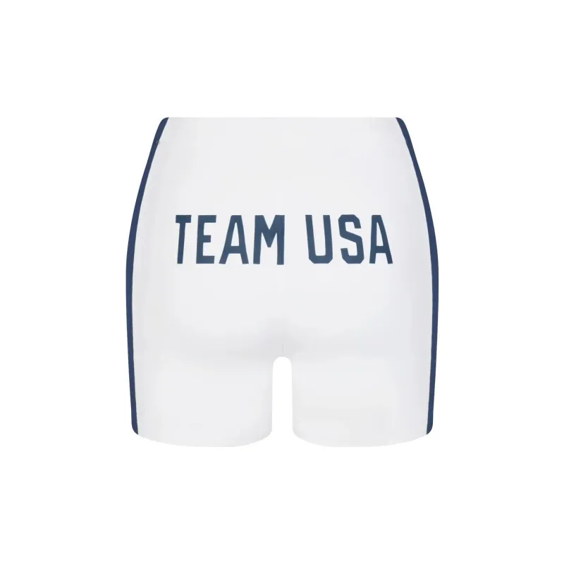 Skims USA Olympic Team Co-branded Swimming Shorts Women's White/White-1