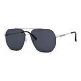 Silver Frame with Black Gray Lens