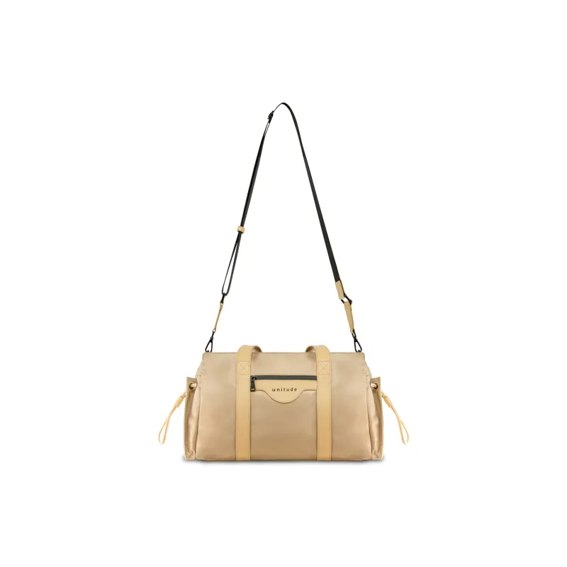 Unitude Nylon With Split Cow Leather Handbag Shoulder Bag Unisex-3