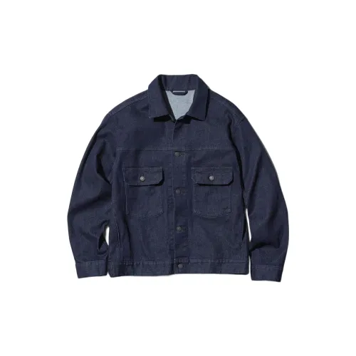 UNIQLO Denim Jackets Men Dark Blue