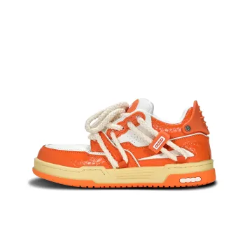 GOODBRAND Height Increasing Slip Resistant Mid Top Skateboard Shoes Unisex Crushed Orange