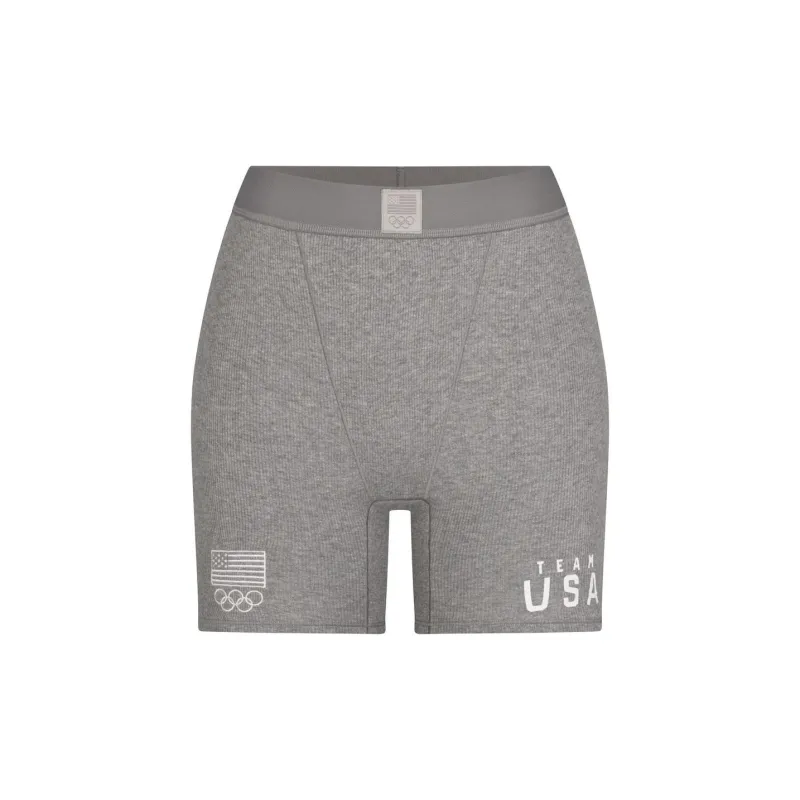 Skims Paralympic Capsule Rib Boxer Heather Grey-0