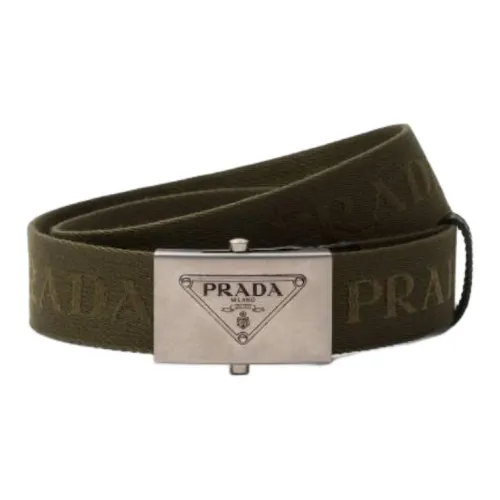 PRADA Logo-engraved Cotton Belt