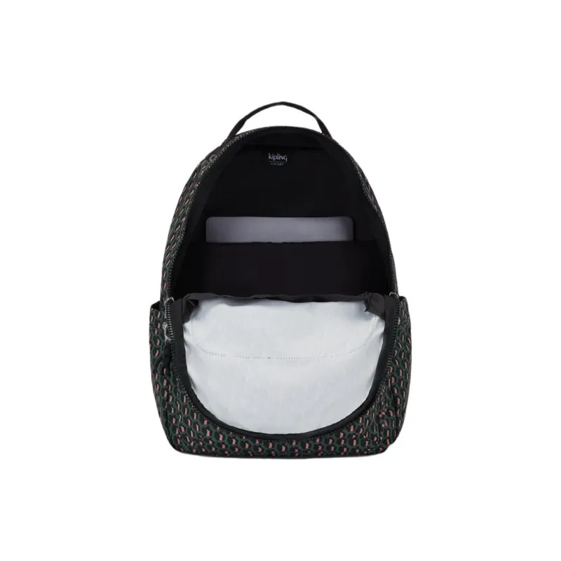 Kipling Recycled Polyester Backpack Large Size Women's Green & Pink-3