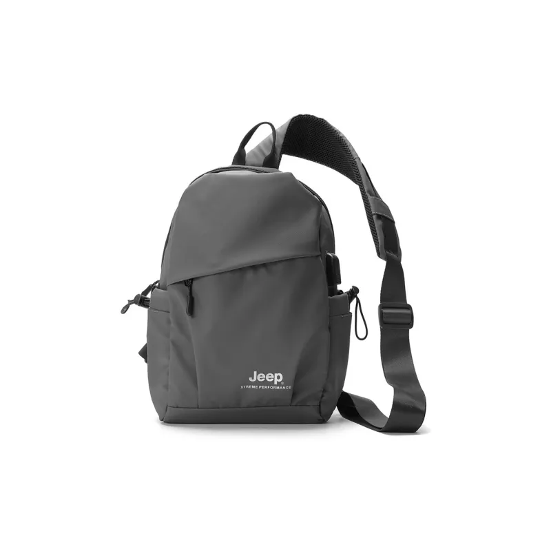 Jeep Adhesive Film Sling Bag Unisex Light Gray/Black-0