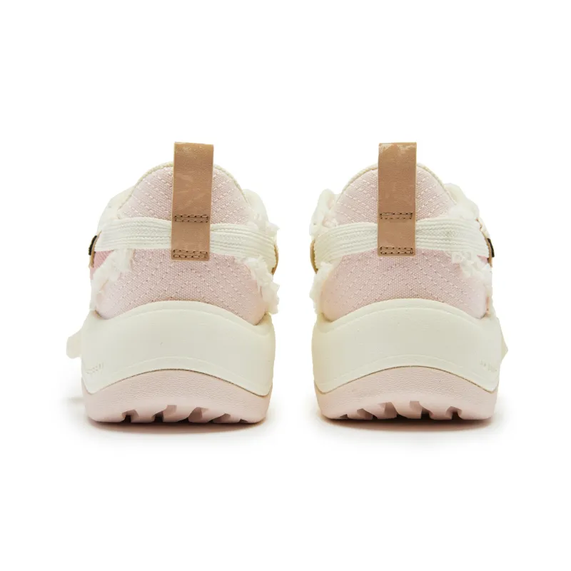 QIAODAN Layered Shoes 1.0 Coverage Slip Resistant Height Increasing Low Top Skateboard Shoes Women's Cloud Pink Ivory-5