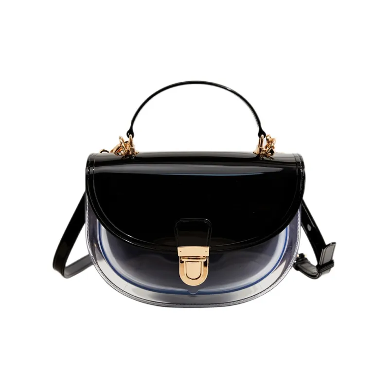 JANE KLAIN PVC Chain Crossbody One Shoulder Handbag Mini Unisex Silver/Black/Gold-0