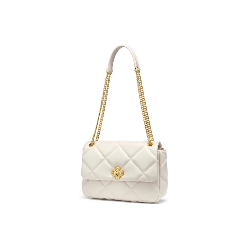 NUCELLE PU Small Square Bag One Shoulder Shoulder Bag For Women's Medium Size Women's White/Black/Pink-2