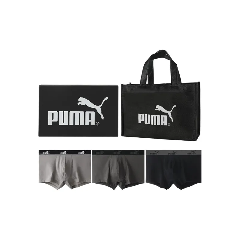 PUMA Underwear Gift Box Men's 3 Pack Black/Dark Gray/Light Gray-0