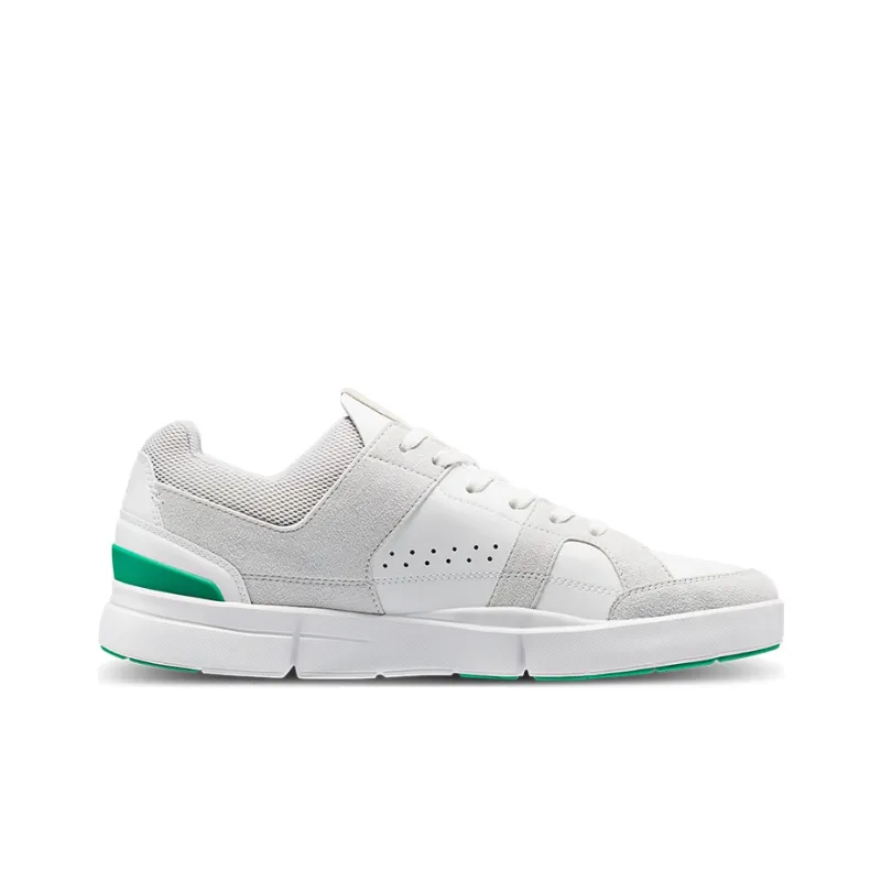 On ClubTHE ROGER Slip Resistant Low Top Skateboard Shoes Men's White Green-1