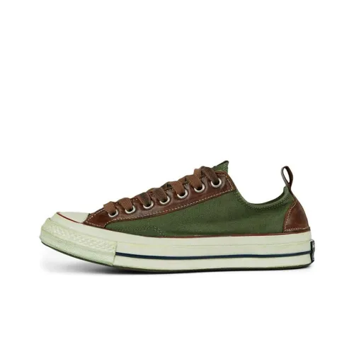 Converse 1970s Light Vintage Chuck Anti-Slip And Wear-Resistant Breathable Low-Top Canvas Garcons Unisex Green Brown