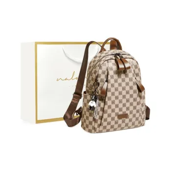 Narandu PVC And Synthetic Leather Backpack Large Size Women's Khaki