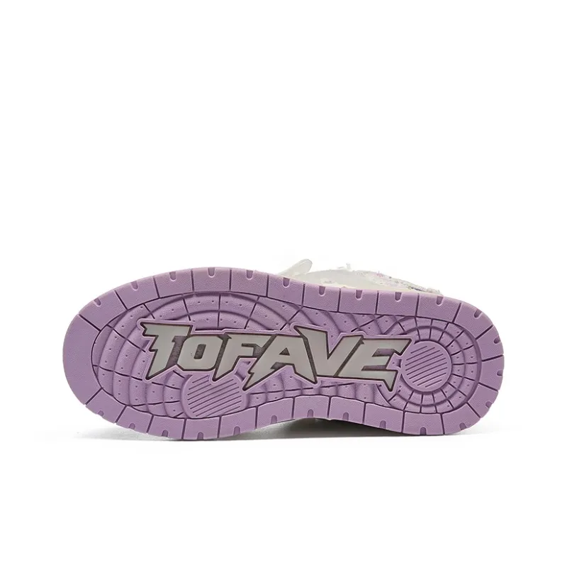 TOFAVE Low Top Skateboard Shoes Women's Light Purple Chanel Inspired-4