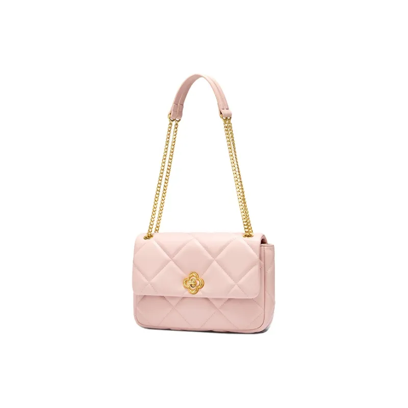 NUCELLE PU Small Square Bag One Shoulder Shoulder Bag For Women's Medium Size Women's White/Black/Pink-27
