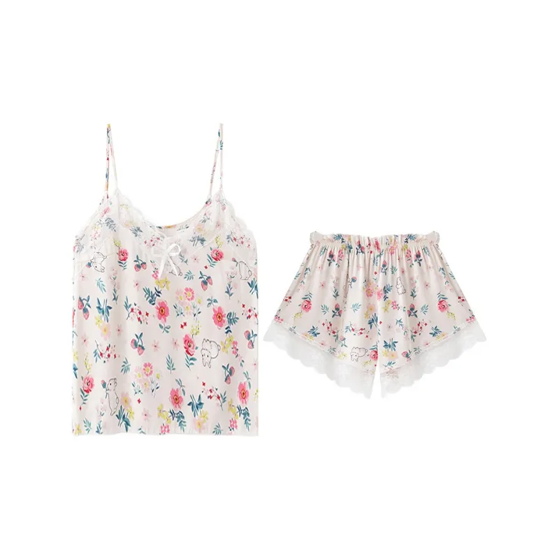 Flowers In Water Pajama Set Women's Image Color-0