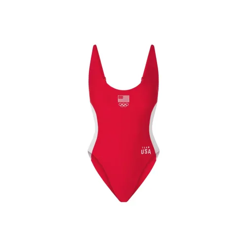 Skims USA Olympic Team Co-branded One-Piece Swimsuits Women's Red