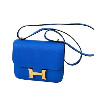 HERMES Constance Swift Leather Shoulder Bag Crossbody Bag Mini Women's O8 Bleu Royal Blue