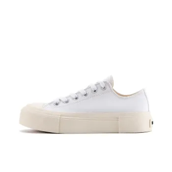 VEEMES Anti-Slip Wear-Resistant Breathable Height Increasing Low-Top Canvas Shoes Unisex Classic White