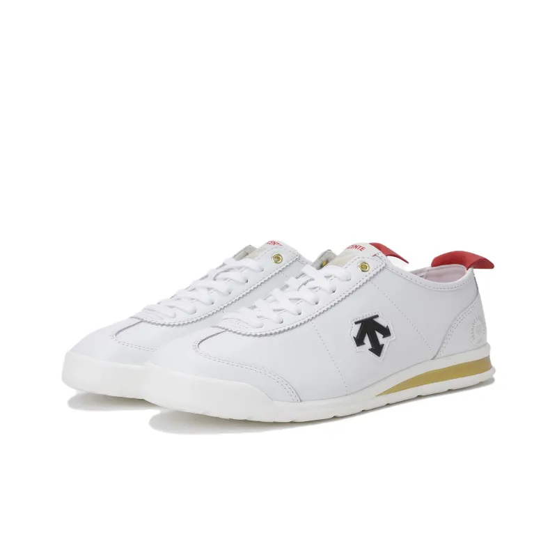DESCENTE Crontempo Shock Absorbers With Slip Resistant Features Low Top Running Shoes Unisex White Red Gold-1
