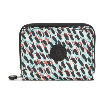 Kipling Recycled Polyester Wallet Medium Size Women's Black & Multicolor