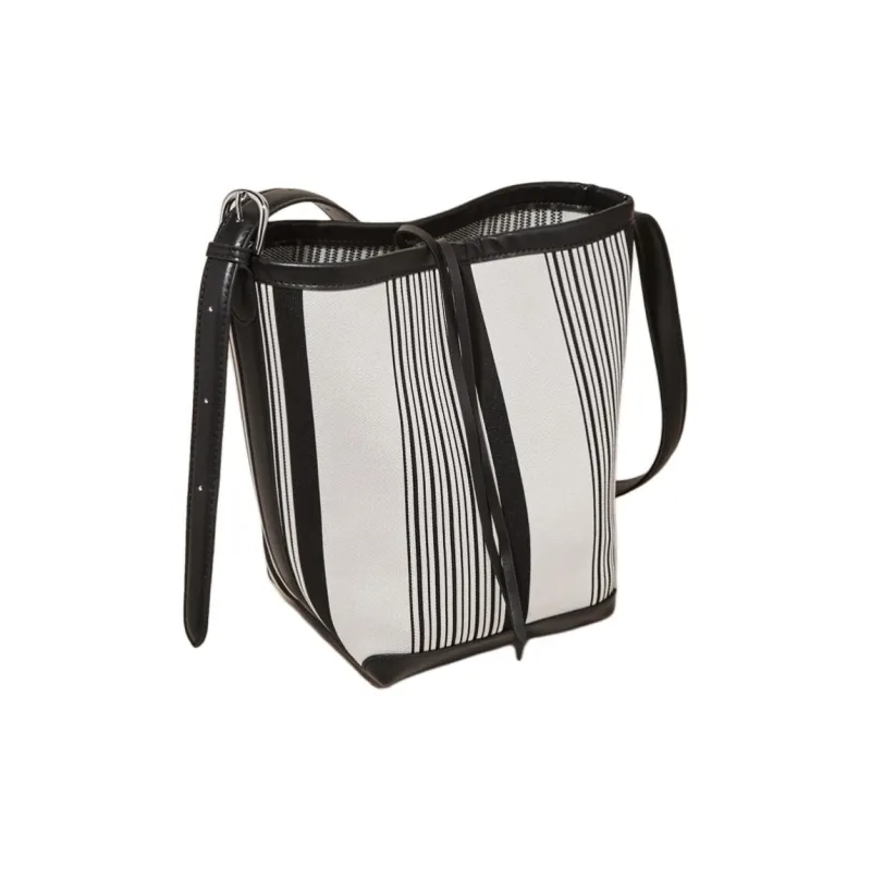 Marino Orlandi Fabric With Synthetic Leather Shoulder Bag Women's Pink/Black & White-9