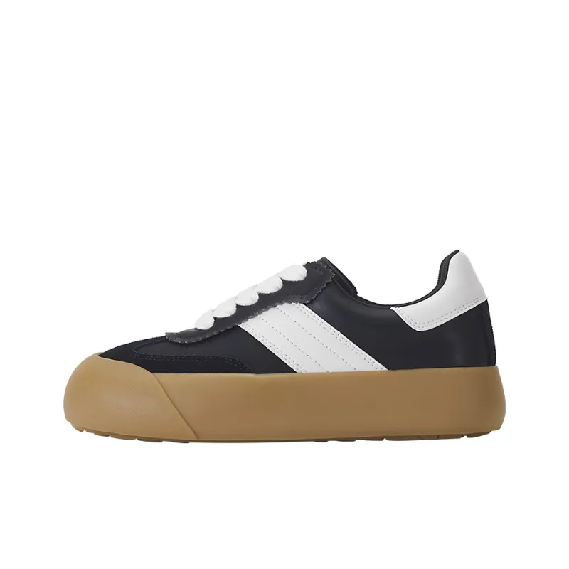 GOOD BAI Anti Slip Wear Resistant Low Top Casual Shoes Unisex Black White Brown-0