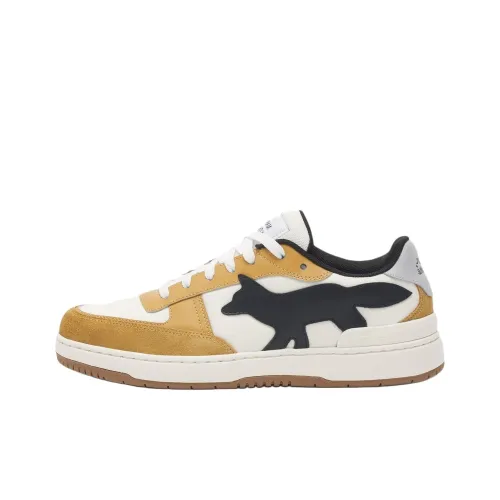 Maison Kitsune Skateboard Shoes Women's Low-Top Gold