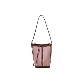 Marino Orlandi Fabric With Synthetic Leather Shoulder Bag Women's Pink/Black & White
