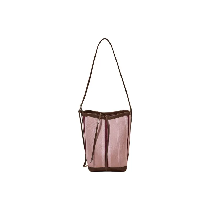 Marino Orlandi Fabric With Synthetic Leather Shoulder Bag Women's Pink/Black & White-0
