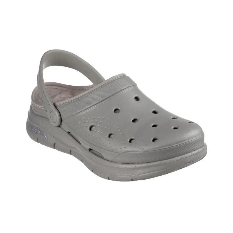 Skechers Arch Fit Slip-Resistant Slide Slippers Men's Light Gray-2