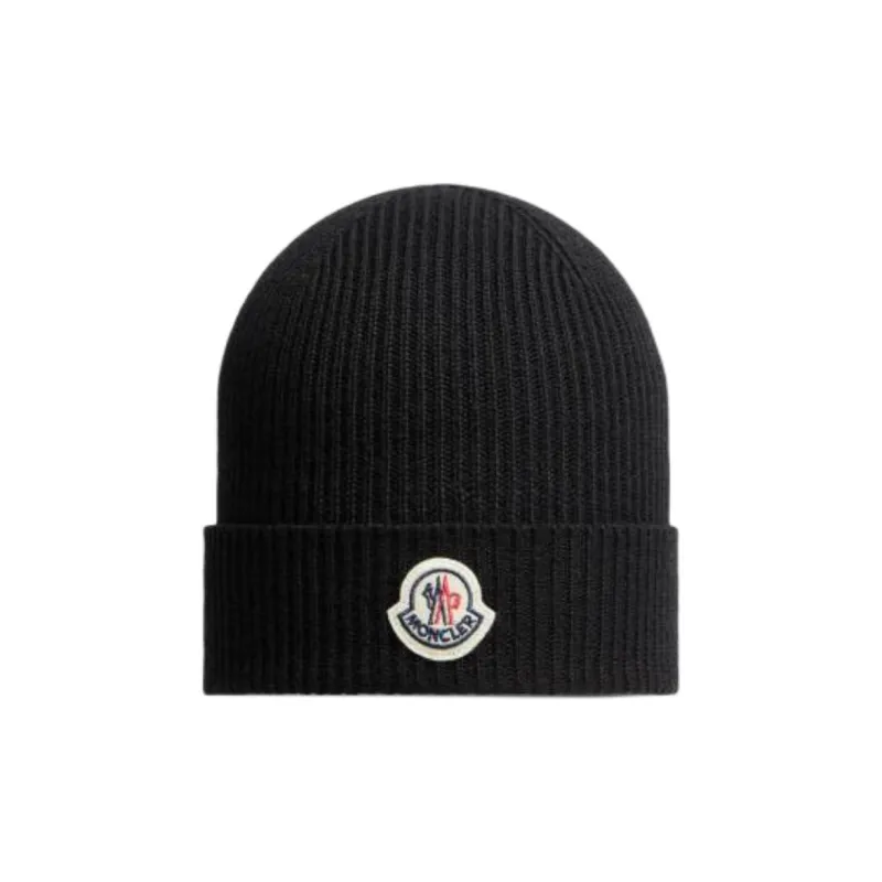 Moncler Logo appliqué Ribbed knit Beanie-0