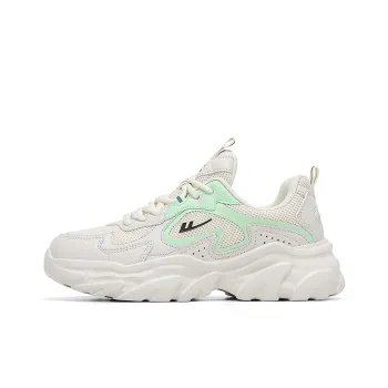 WARRIOR Chunky Sneakers Women's Low Top White Green/White Purple/Pink Beige Gray